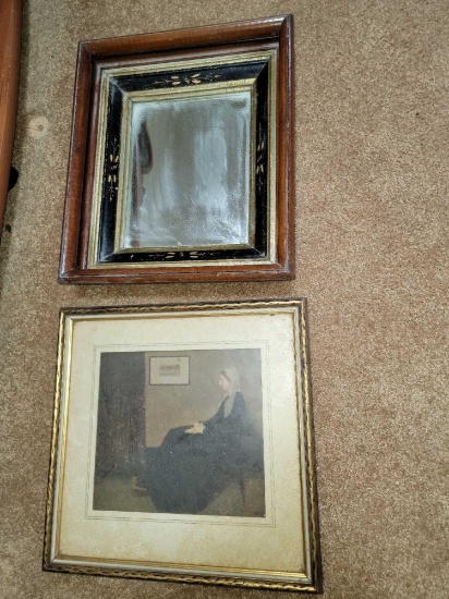 LR- (2) Framed Whistler's Mother and Mirror