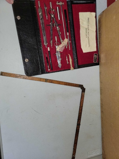 LR- Drafting Instruments and Fold Up Wood Ruler