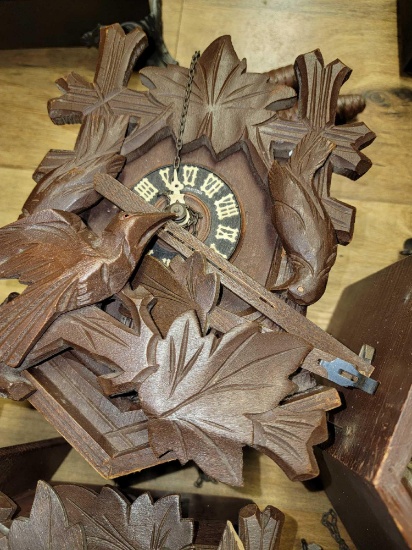 B- Lot of (3) Cuckoo Clocks