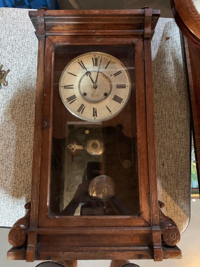 B- Large Wood Wall Box Clock