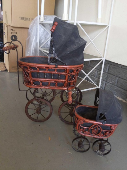G1- Pair of Rattan Strollers