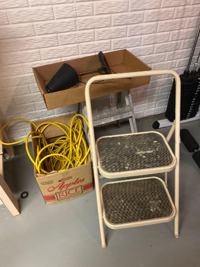B- Lamp, Ladders, and Extension Cord