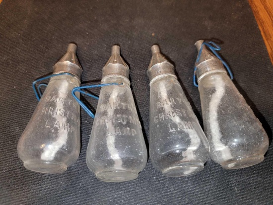 FR- (3) Antique Christmas Oil Lamps