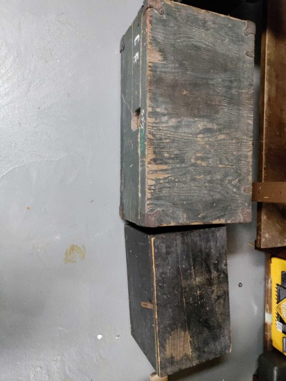 B- Two Wood Storage Chests