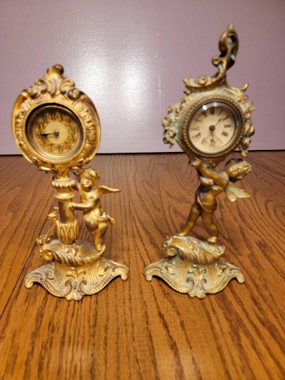 FR- (2) Cherubs Clocks Destressed and Patena