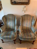 FR- Marimont Green and White Cushioned Chairs