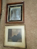 LR- (2) Framed Whistler's Mother and Mirror