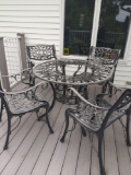 O- Outdoor Table with (4) Chairs - Metal Set