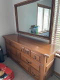 MB- Unique Furniture Makers Solid Oak Dresser and Mirror