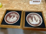 B- (2) Decorative plates framed