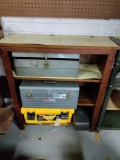 B- Wood Cabinet with 4 Empty Tool Boxes
