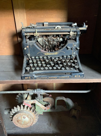 BC2- Old-Fashioned Typewriter and Vintage Sprinkler