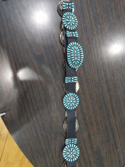 WS- Turquoise Belt with Sterling Silver Buckle