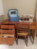 Master Closet-Singer Sewing Machine, Cabinet, and Contents