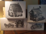 L-(4) Dickens' Village Series Collectibles