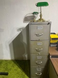 B-Metal (4) Drawer File Cabinet and (2) Desk Lamps