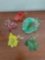 G1- (5) Pieces of Floral Art Glass