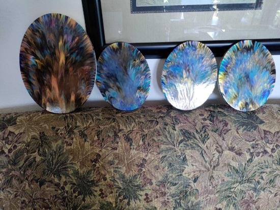 G2- (4) Oval Pour Paint Art