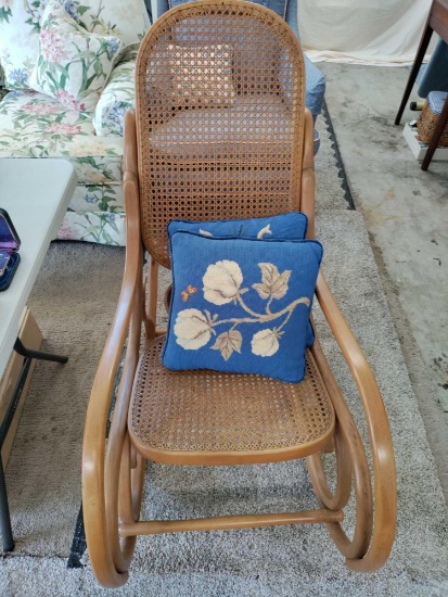 G2- Wood and Rattan Rocking Chair