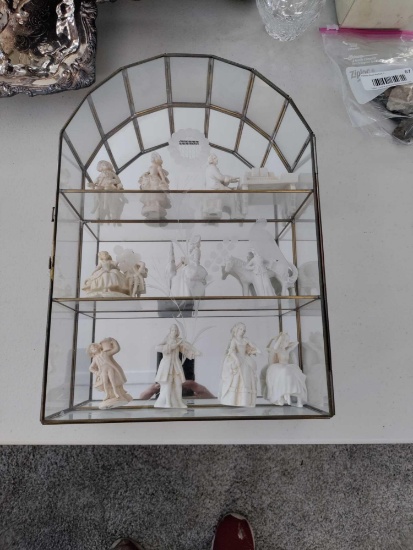 G2- German Miniature Porcelain Figurines in Glass Case