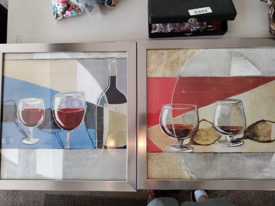 G2- (2) Framed Wine Pictures