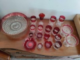 Garage 1 - Lot of Ruby Colored Cut Glass