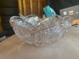 O- Cut Glass Crystal Large Bowl