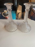 O- (2) Glass Candle Holders