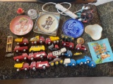 O- Lot of Tonka Toys, (3) Plates, and Miscellaneous