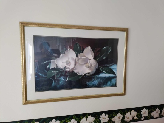 DR- Framed Magnolia Pictures and Faux Plants