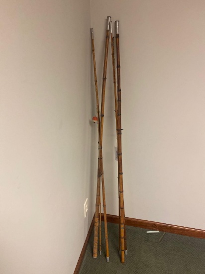 2 Vintage Cane Poles 3 Piece 16' Lew's Poles