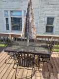 H- Metal Patio Set and (4) Chairs