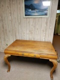 B- Toledo Edison Wood Table and Framed Picture