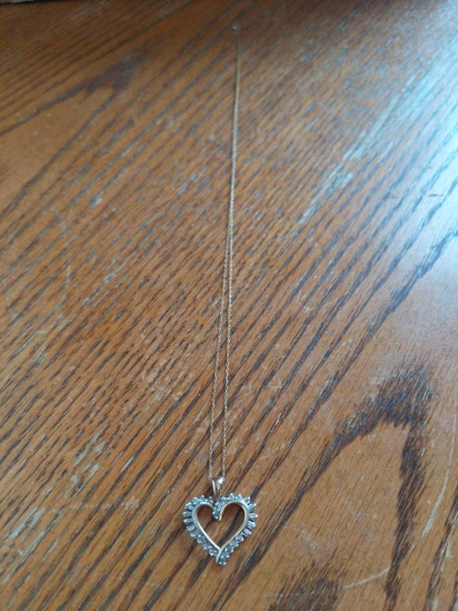 (K)- Gold Necklace with Heart Pendant