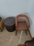 FR- Wicker Bench and Children's Rocker