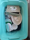 (K)- Large Bin of Kitchen Items