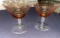 (2) Amber Champagne Glasses