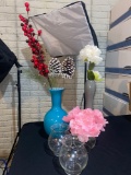 (5) Vases and Faux Flowers