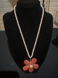 (2) Flower Costume Necklace