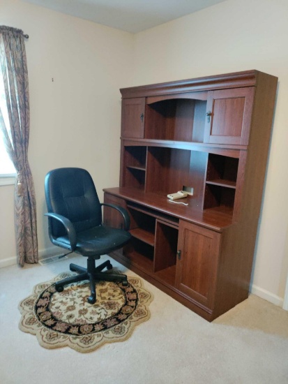 B3- Desk With Shelf and Office Chair, Rug