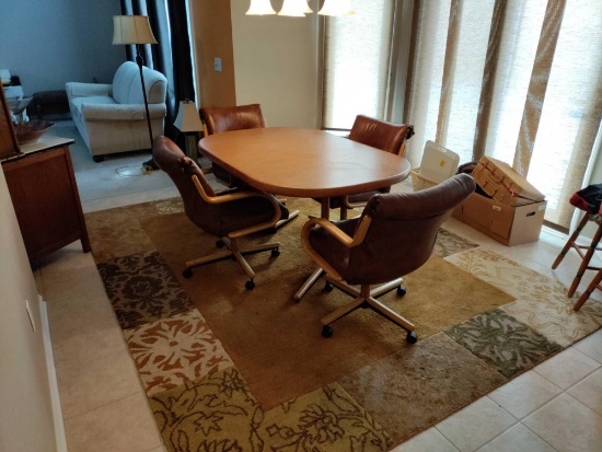 K- Chromcraft Dining Table and (4) Chairs and Rug