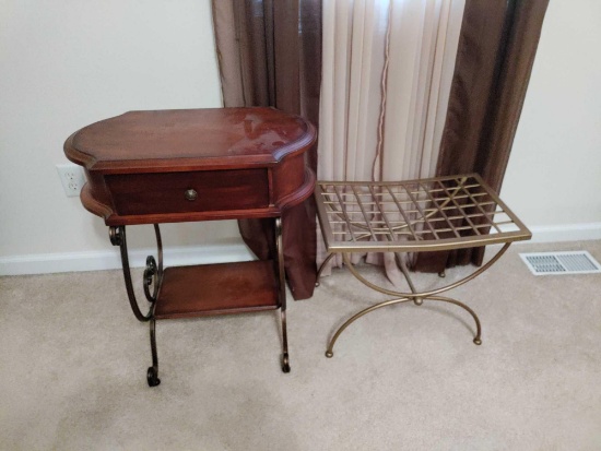 B2- End Table and Metal Bench