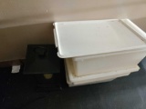 H- Plastic Bins and Electric Lantern