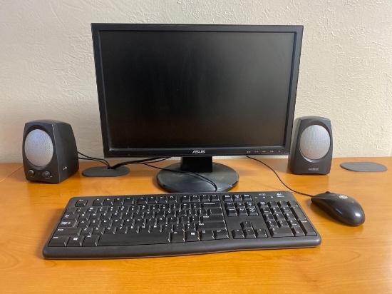 UO- Asus Monitor, Keyboard, Mouse, and (2) Cambridge Speakers