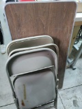 G- (3) Metal Chairs and Table