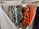 G- Assorted Hunting Clothes and Rack