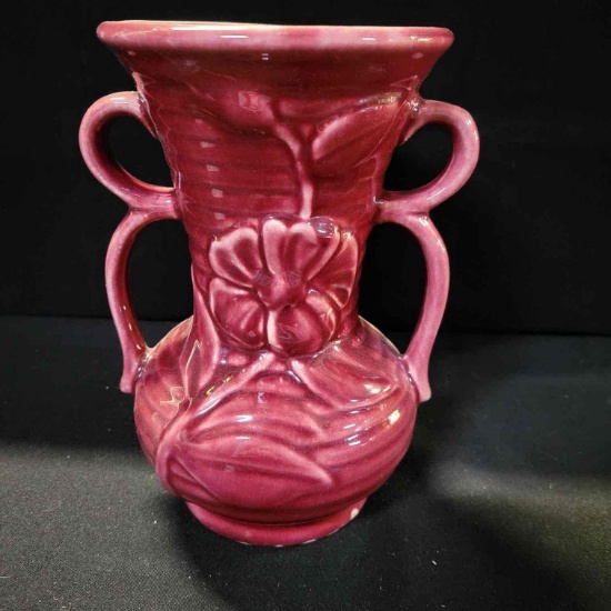 B- Vintage Shawnee Art Pottery Double Handled Vase