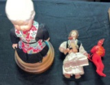 B- Antique Doll in Glass Dome with (2) Small Dolls