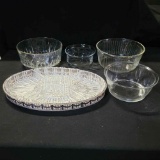 B- Vintage Glass and Relish Tray