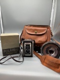B- Duaflex IV Kodak Camera and Polaroid Flashgun 268